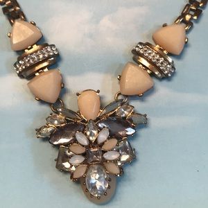 Cream and silver statement necklace